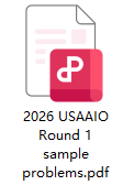 2026 USAAIO Round 1样题