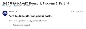 2025 USAAIO Round 1, Problem 3, Part 14真题