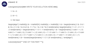 2025 USAAIO Round 1, Problem 2, Part 1真题